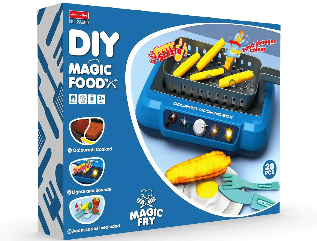 Pretend Play Gourmet Cooking Box for Kids Blue