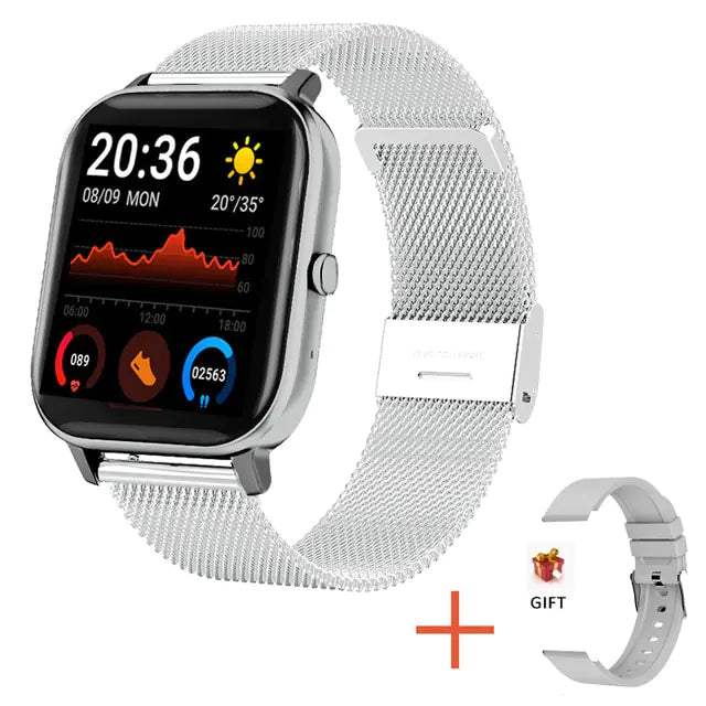 Touch Call Fitness Smartwatch IP67 Silver With Mesh Band