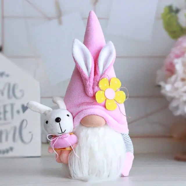 Easter Faceless Doll Decoration Bunny Pink