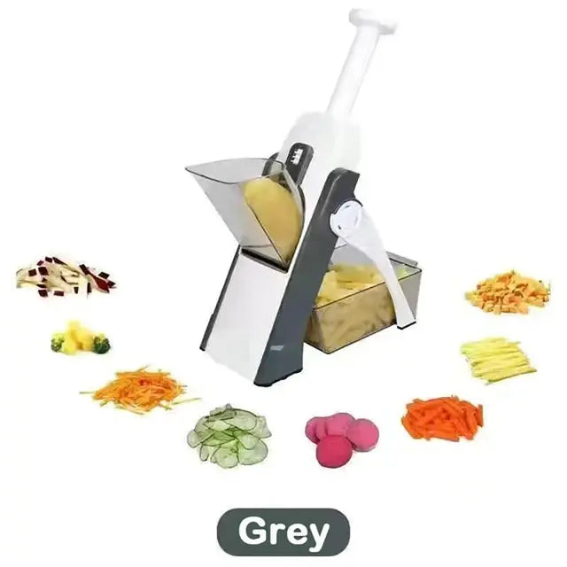 5 In 1 Manual Vegetable Cutter Gray
