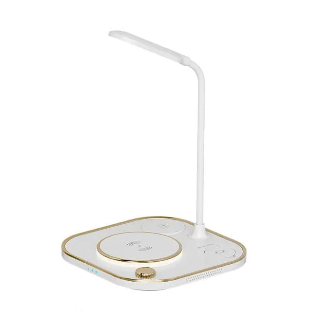 4 in 1 Wireless Charger Pad with Lamp White with Desk Lamp