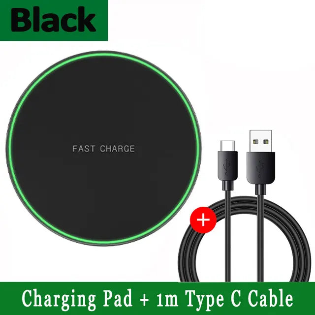 100W Wireless Charger For iPhone Black with Cable