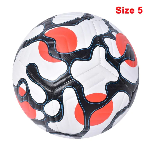 Machine-Stitched Soccer Ball Red Black Size 5