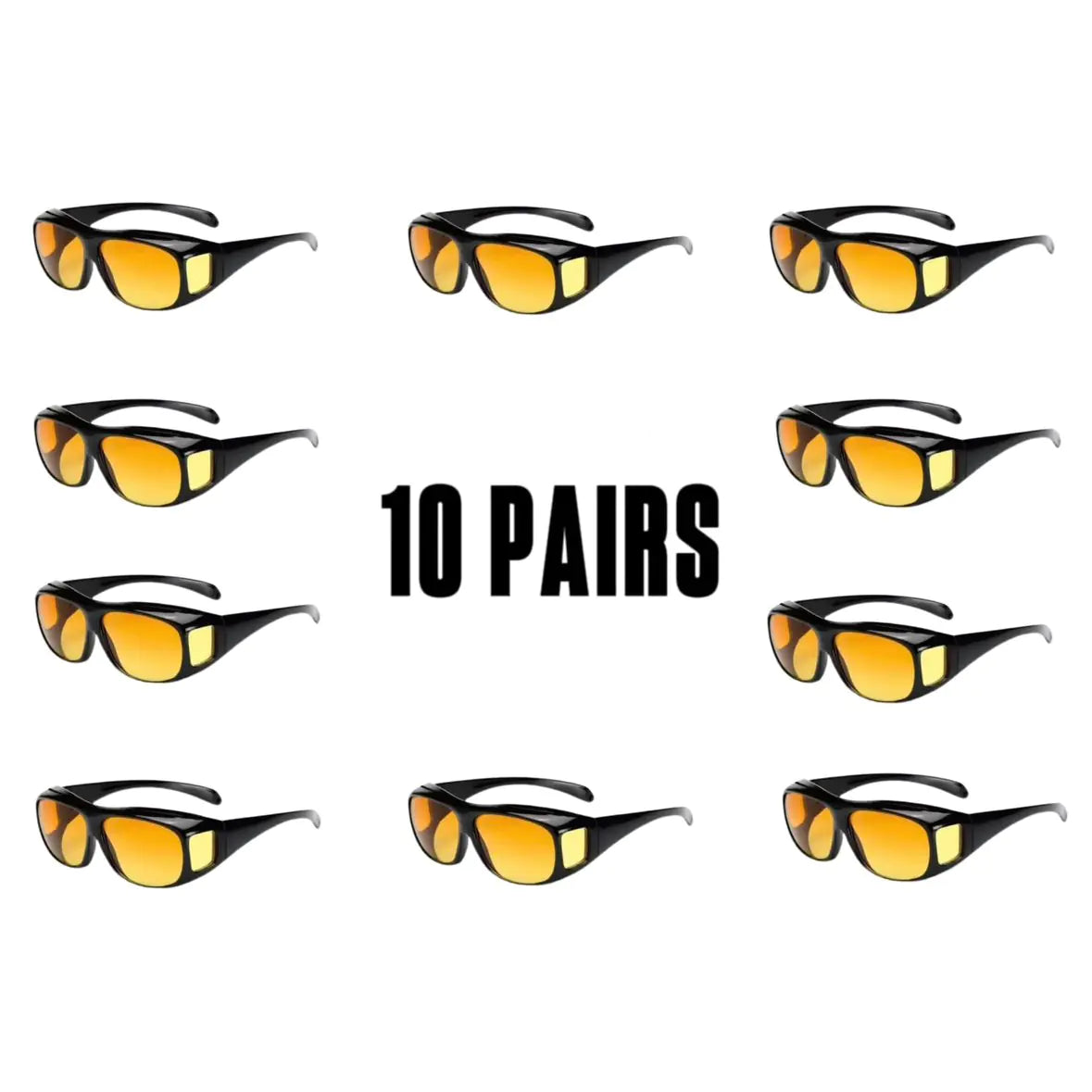 Night Vision Glare Cut Headlight Glasses Black/Gold BUY 5 GET 5 FREE-10 pairs💥FOR 99.95