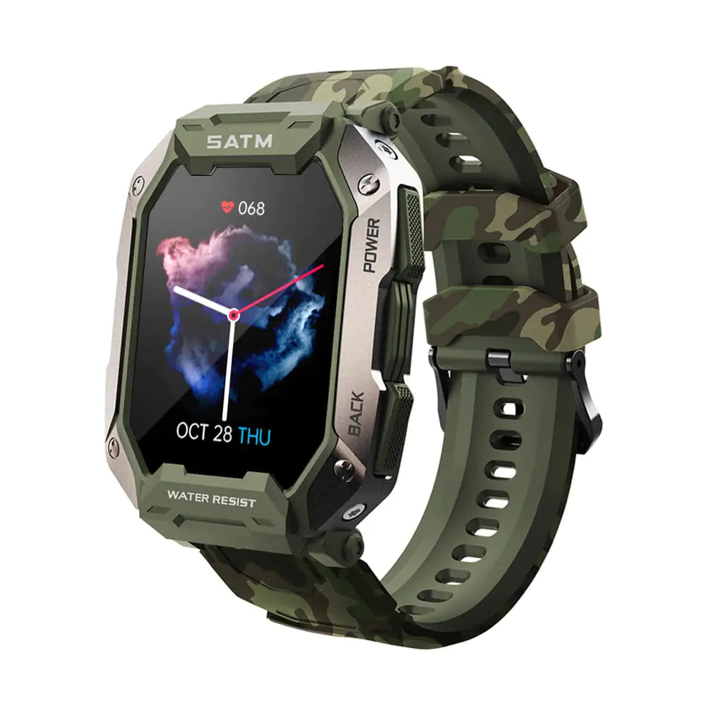 IP68 5ATM Waterproof Smartwatch Camouflage Green United States