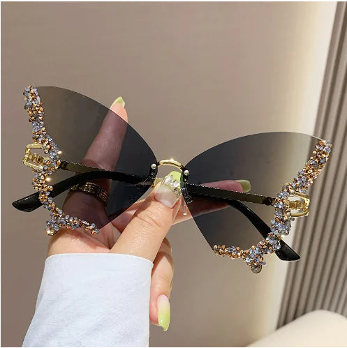 Diamond Butterfly Sunglasses New Tea