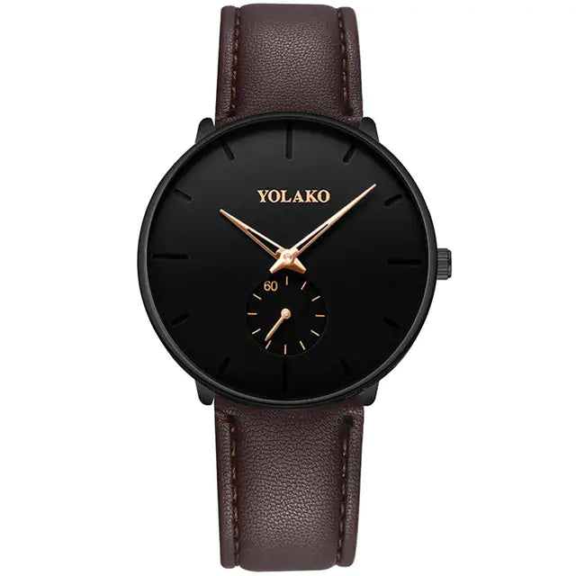 Stainless Mesh Band Watch Leather Brown Rose