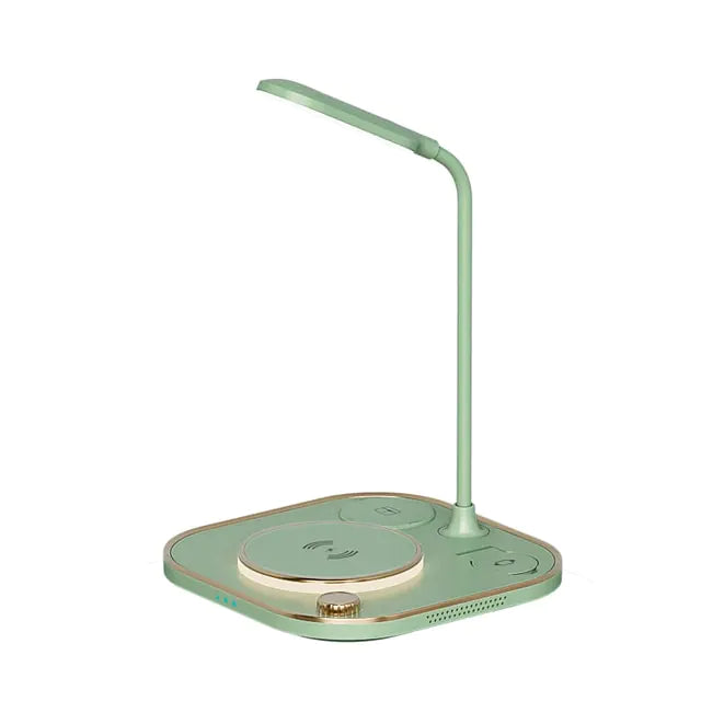 4 in 1 Wireless Charger Pad with Lamp Green with Desk Lamp
