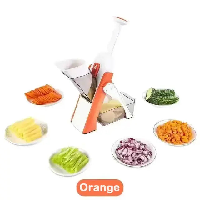 5 In 1 Manual Vegetable Cutter Orange