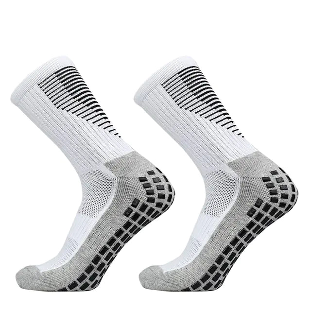 Non-Slip Grip Football Socks DP White