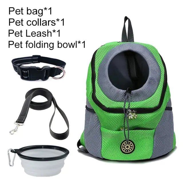 Pet Travel Carrier Bag Green Set 1 L for 10-13kg