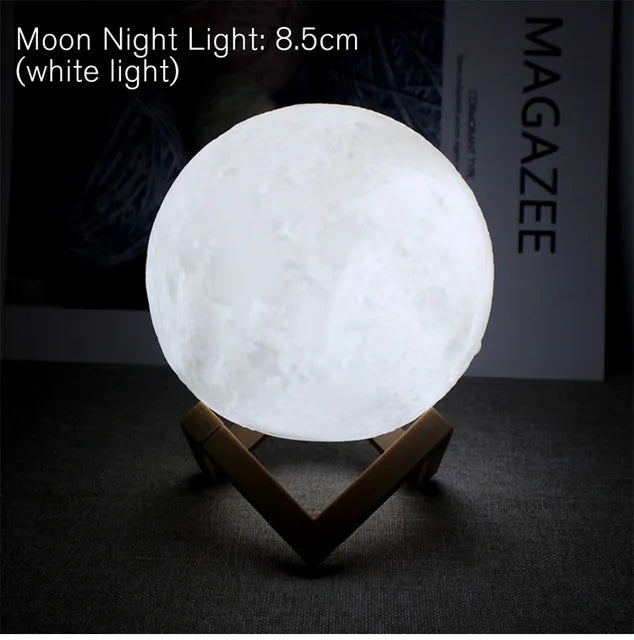 Moon Lamp LED Night Light White 8cm