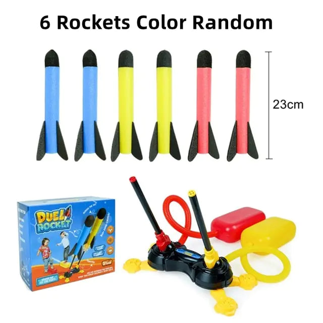 Children Outdoor Air Rocket Foot Launcher C Double toy set