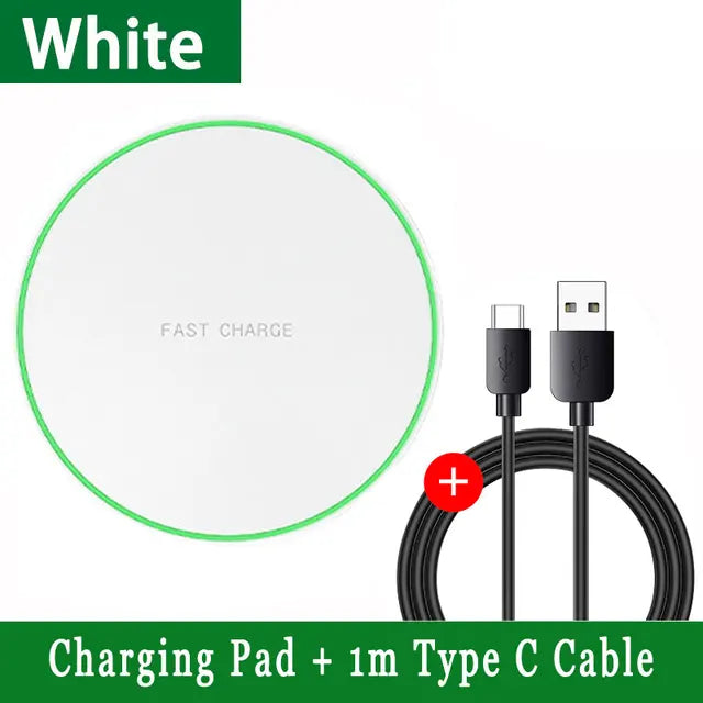100W Wireless Charger For iPhone White with Cable
