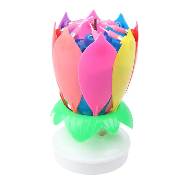 Lotus Music Birthday Candle Multicolor