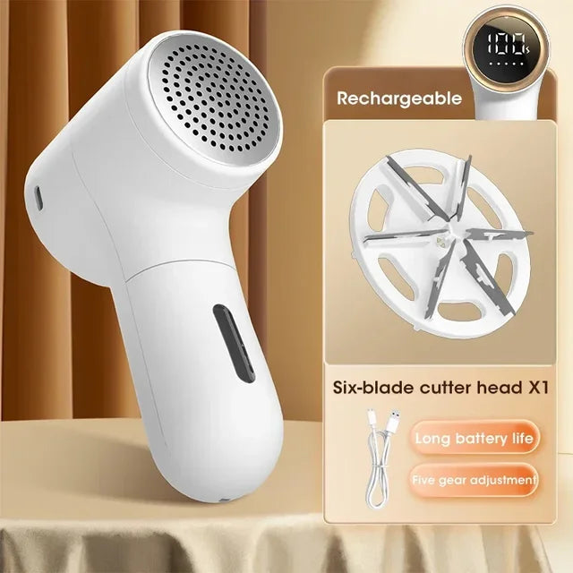 Electric Lint Remover Hair Ball Trimmer White USB Charge