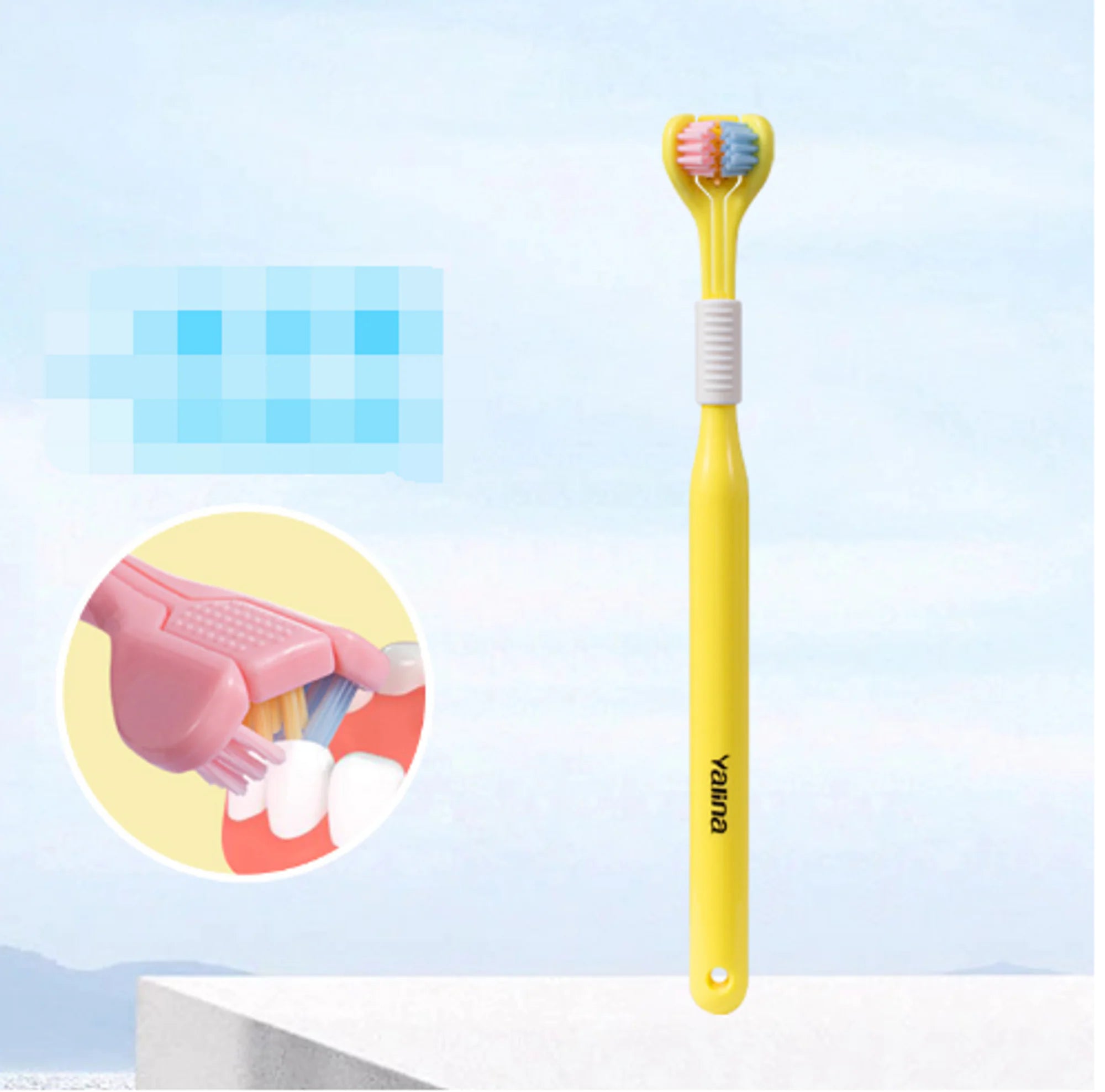 3 Sided Toothbrushes Yellow