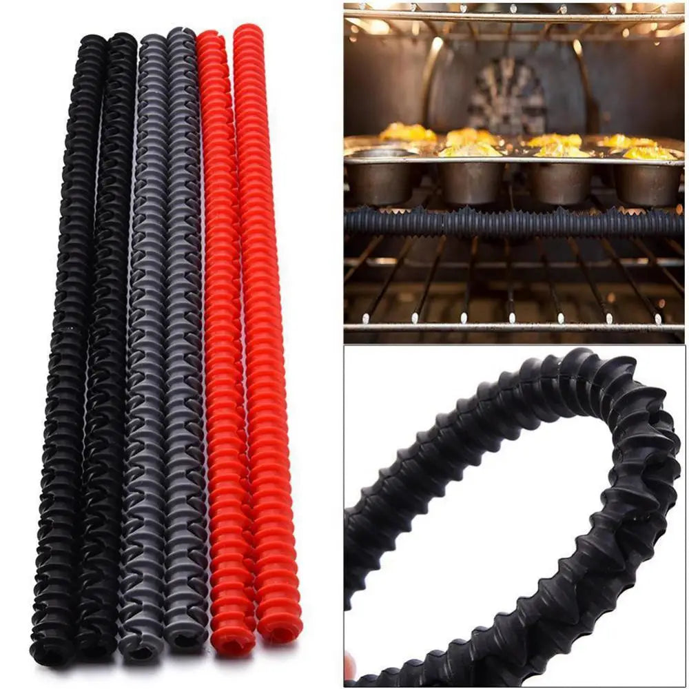 Heat Insulated Silicone Oven Shelf Rack Guard Clip Avoid Scald Bar Protector Kitchen Tools Baking supplies