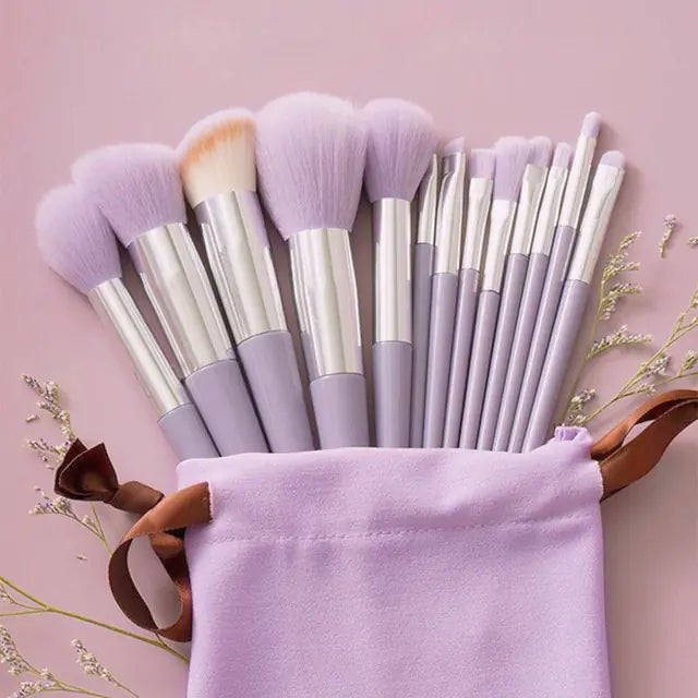 13Pcs Soft Fluffy Makeup Brushes Set 13Pcs-velvet bag 9