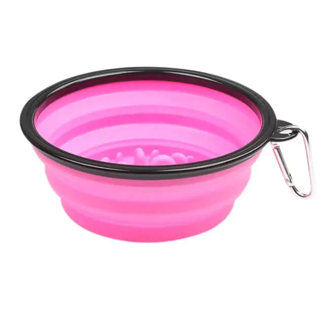 Portable Anti-Gulp Slow Feeder Dog Bowl Pink