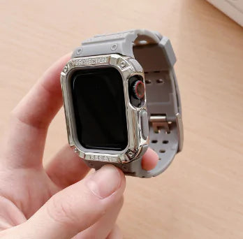 Watch Band + Case For Apple Watch Series 7 6 SE 5 Beige