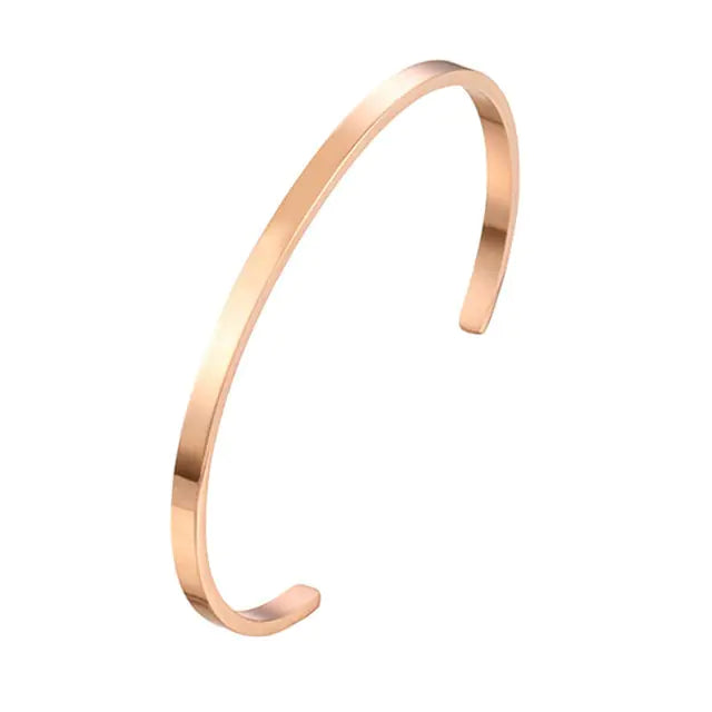 Unisex Stainless Steel Bangle Bracelet Rose Gold