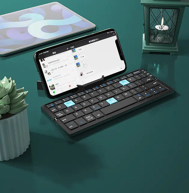 Mini Foldable Bluetooth Keyboard Dark Gray US Layout