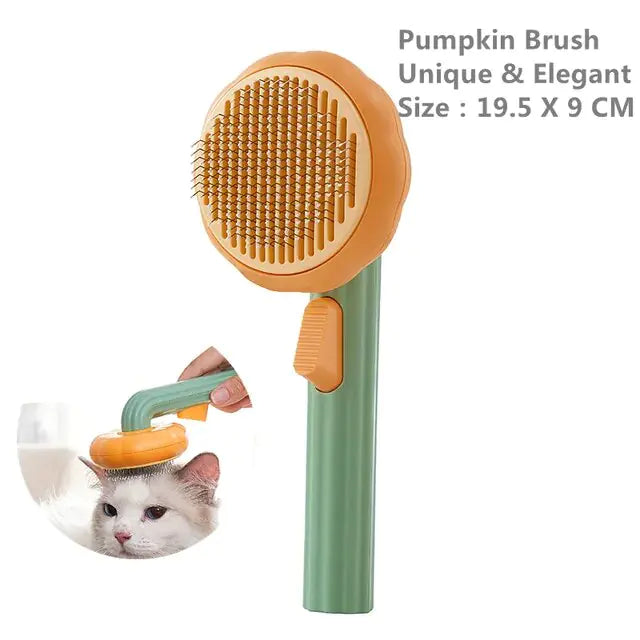 Self Cleaning Pet Grooming Tool Pumpkin Green