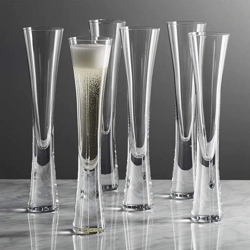 Stemless Champagne Glasses Clear Set of 6