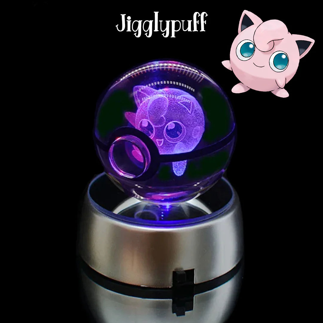 Shiny Pokeball With LED Base Jigglypuff