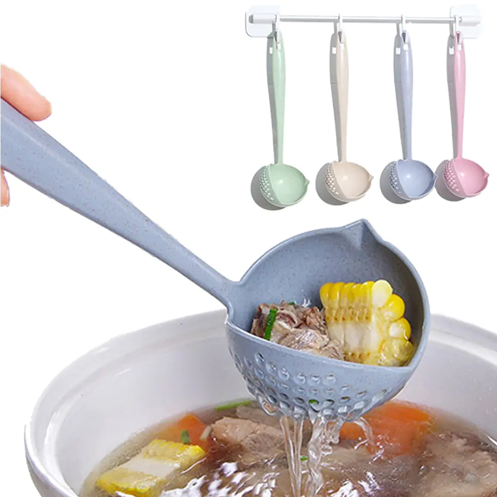 Long Handle 2 In 1 Soup Spoon