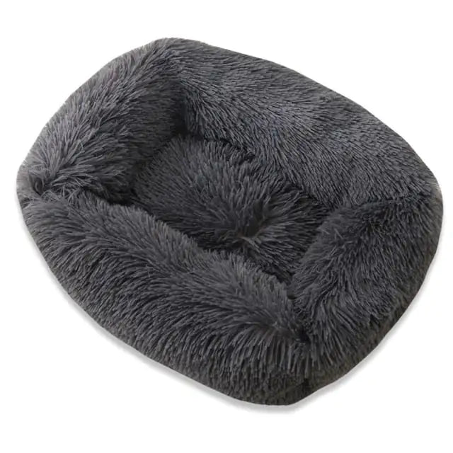 Plush Pet Bed Grey 66x56x18cm