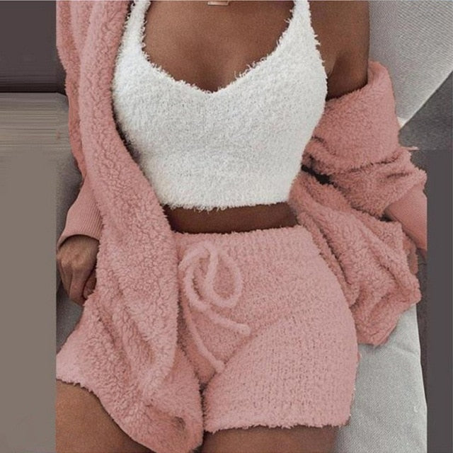 Cosy Knit Set (3 Pieces) Pink S