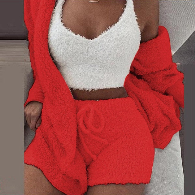 Cosy Knit Set (3 Pieces) Red XXL