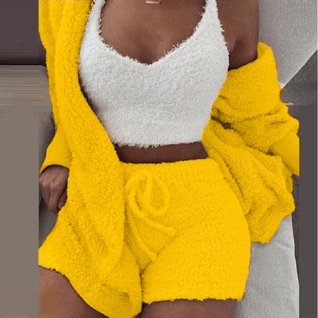 Cosy Knit Set (3 Pieces) Yellow XXL