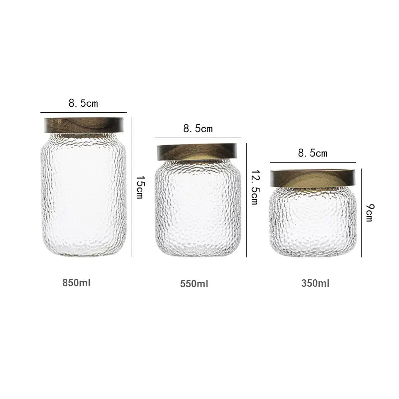 Glass Airtight Canister with Wood Lid