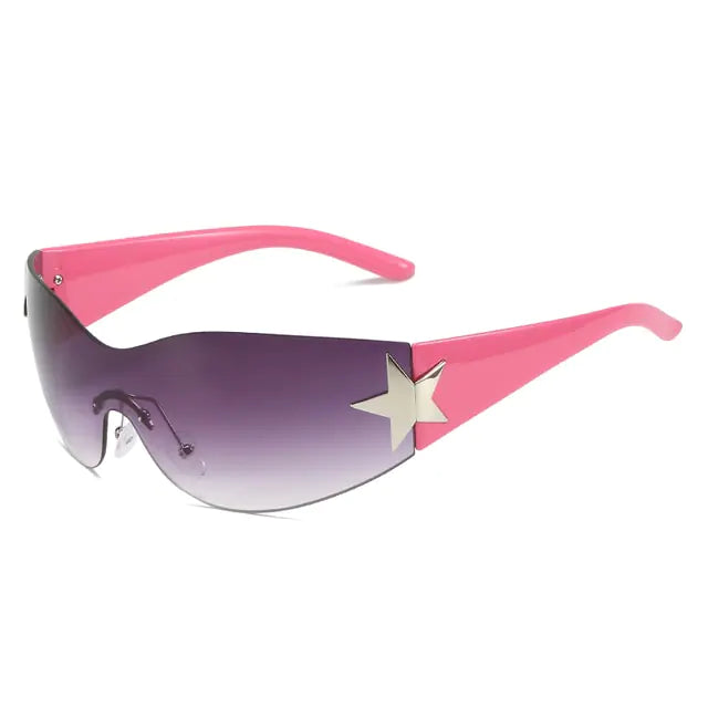 Punk Star Sunglasses UV400 Goggles Purple