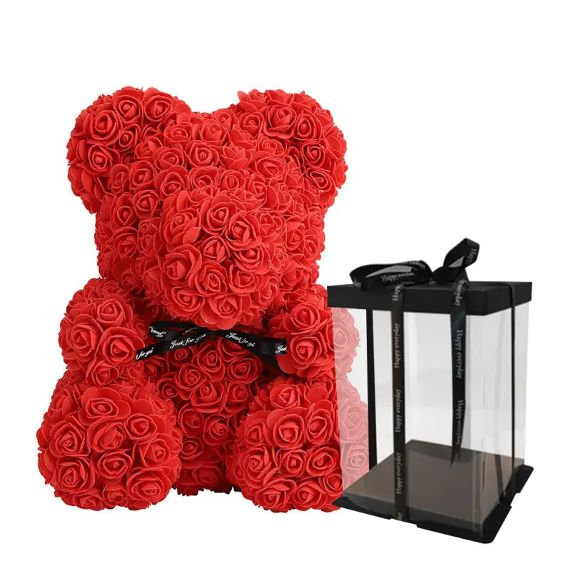 Rose Teddy Bear Red with Box 25cm