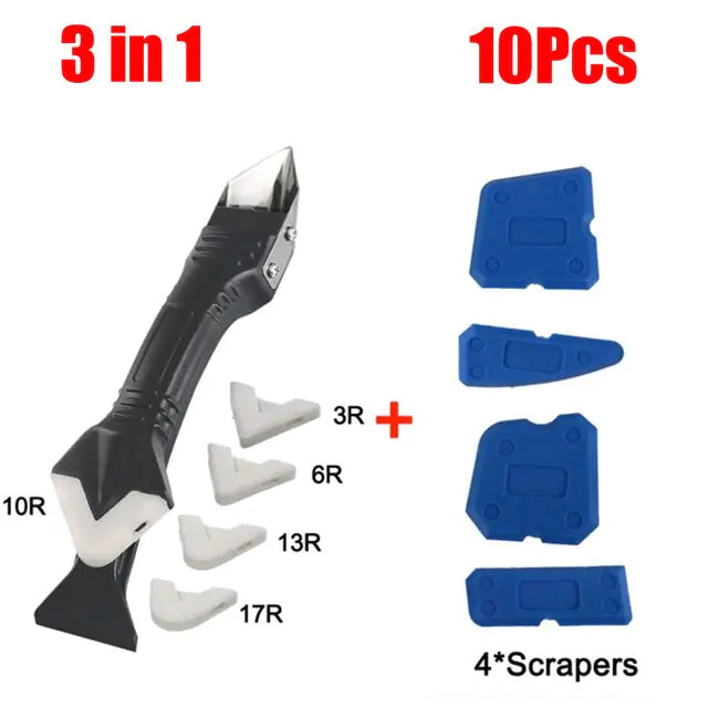 5-in-1 Silicone Sealant Finisher Kit Blue 3-in-1 Metal Head Set