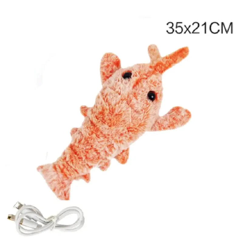 Jumping Shrimp Cat Toy Orange 35x21cm