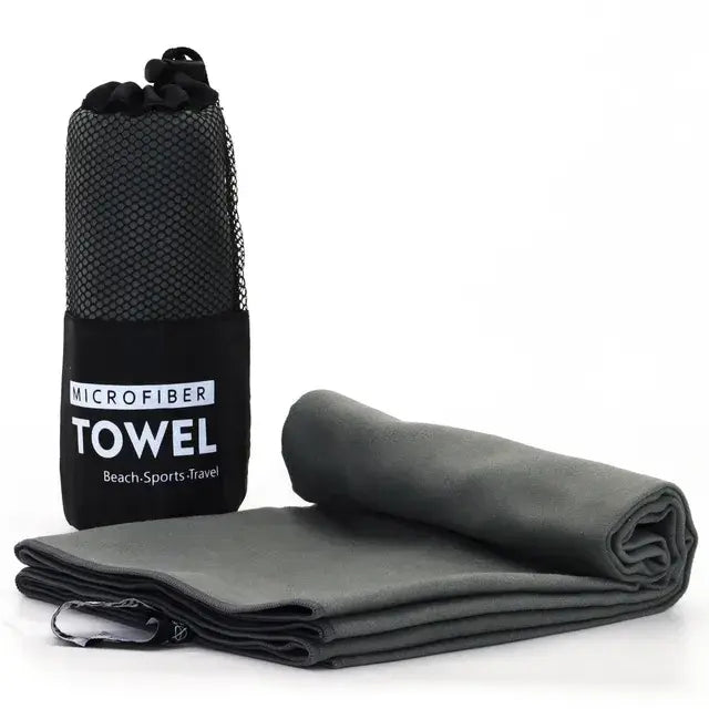 Microfiber Towel With Mesh Bag Dark Grey L(122x60cm)