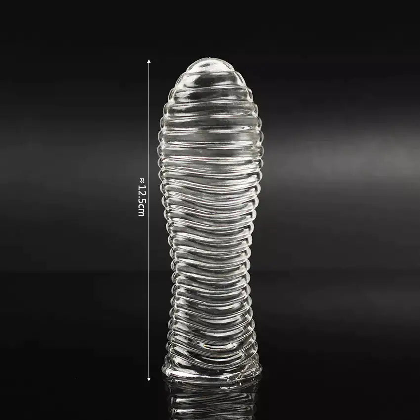 Reusable Ribbed Silicone Crystal Condom
