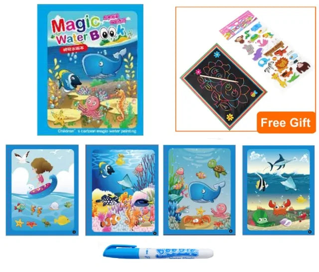 Magic Water Drawing Coloring Book Underwater 1TZ1GGH