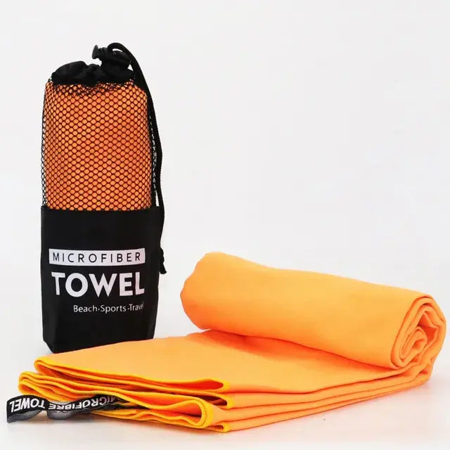 Microfiber Towel With Mesh Bag Orange L(122x60cm)