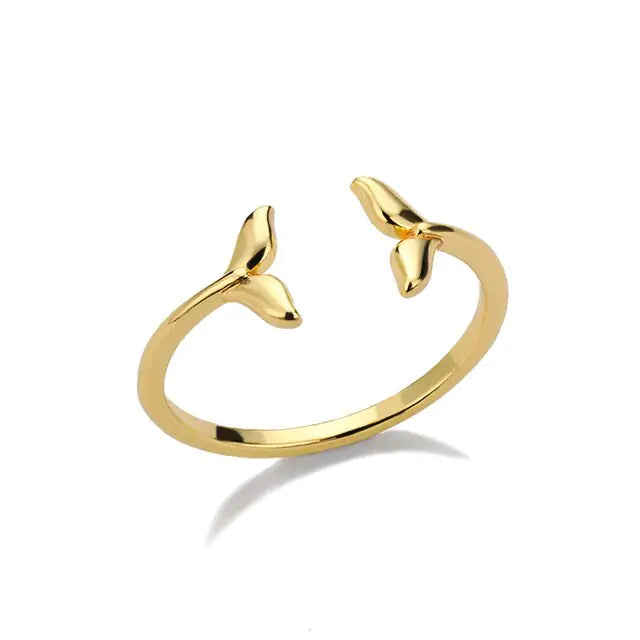 Mermaid Tail Open Rings Gold