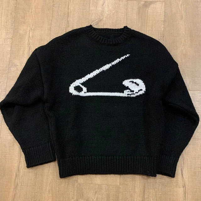 Knitted Women's Sweater Black XL