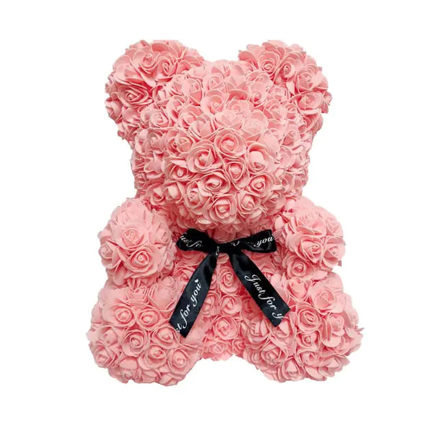 Rose Teddy Bear Peachy Pink No Box 40cm