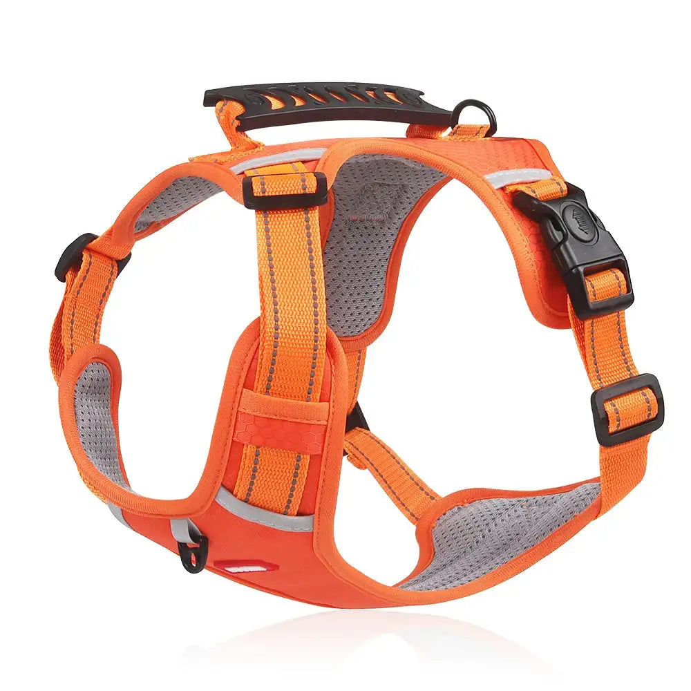 Reflective Stress- Relieving Harness Orange 3 With Reflective Leash S, M, L, XL