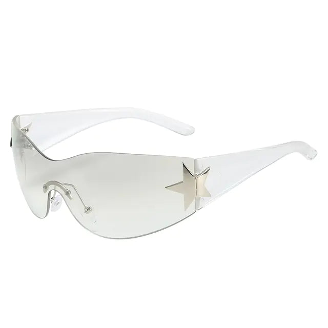 Punk Star Sunglasses UV400 Goggles Silver