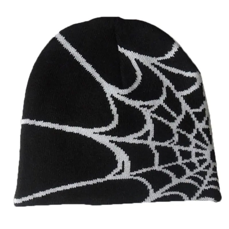 Spider Web Printed Knitted Pullover Wool Hat